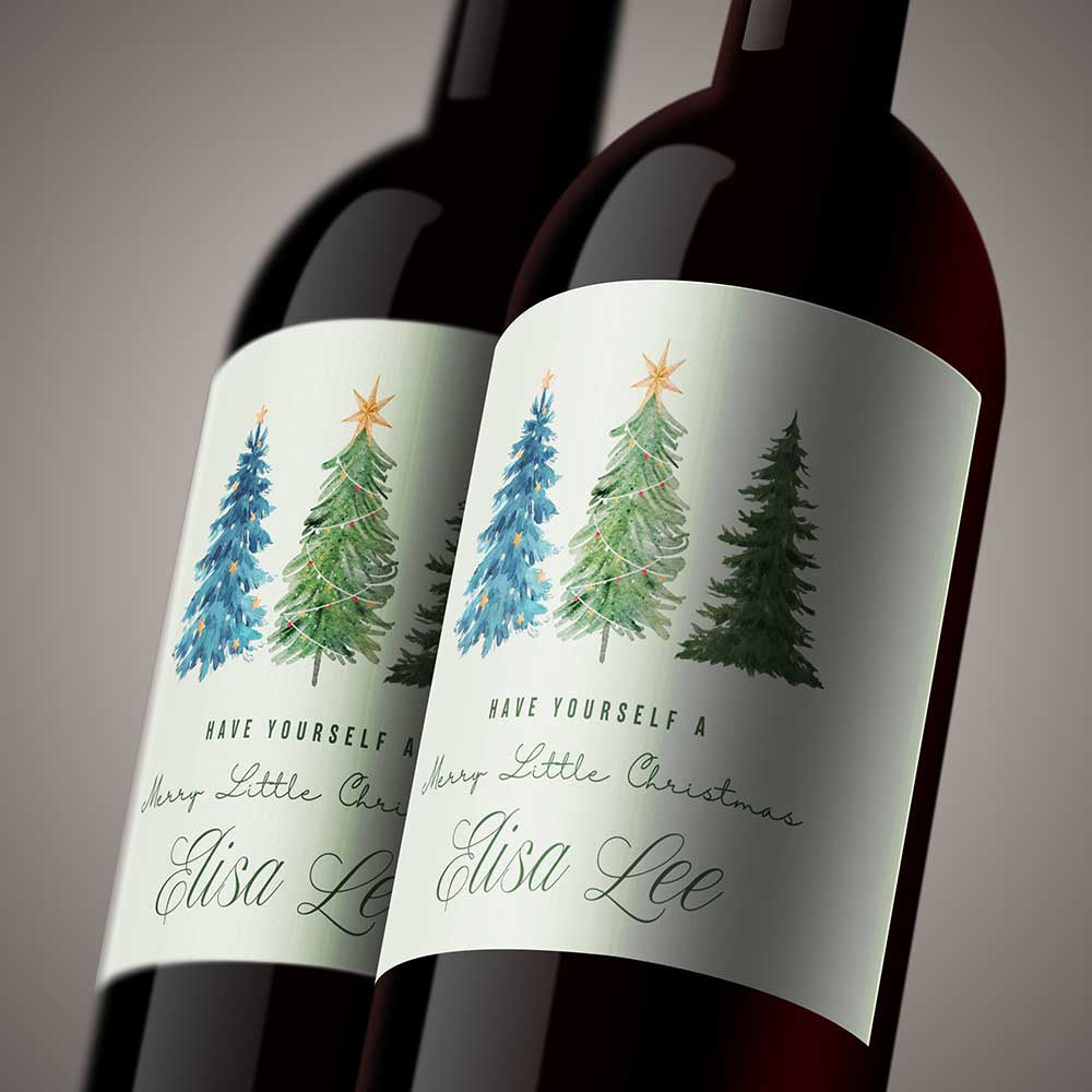 Christmas Trees Trio Custom Label Gift