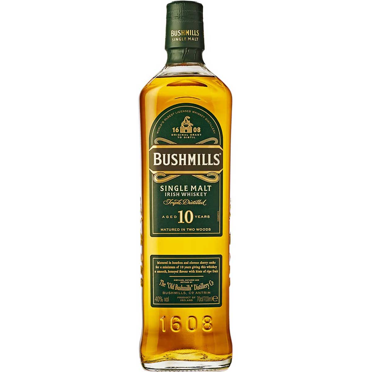 Bushmills 10 Year Old Single Malt Irish Whiskey