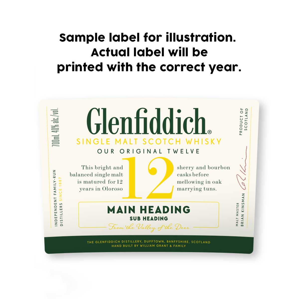 Glenfiddich 12 Year Old Single Malt Scotch Whisky