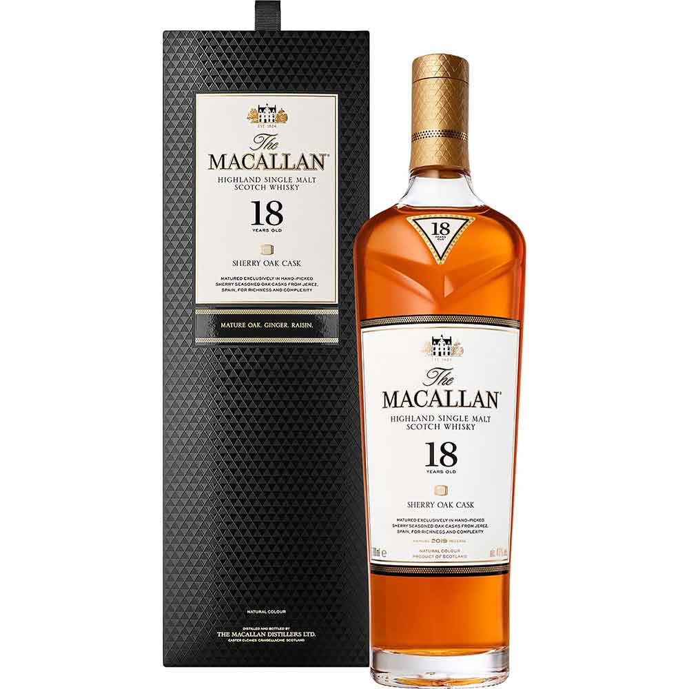 Macallan 18 Year Old Sherry Oak Single Malt Scotch Whisky